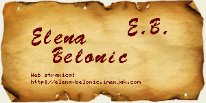 Elena Belonić vizit kartica